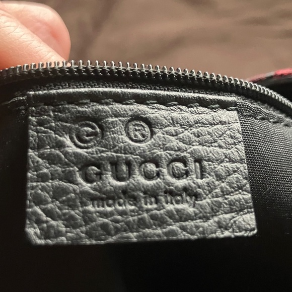 Gucci Burgundy GG Canvas Shoulder Bag with Black Trim